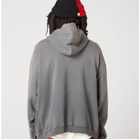 Sweat à capuche personnalisé avec logo, 400 GSM, confortable, OEM, vintage, délavé à l'acide, imprimé numériquement, en coton, pour homme