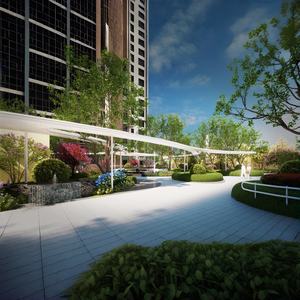 <span class=keywords><strong>Plan</strong></span> d'étage de rendu <span class=keywords><strong>3D</strong></span> moderne libre de paysage de Nexus pour la planification de cour de loisirs extérieurs de communauté de protection de l'environnement - Product Image 3