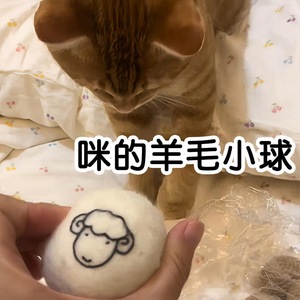 Juguete de lana con estampado de gatos, pelota pequeña para aliviar el aburrimiento de los gatos - Product Image 3