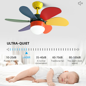 Trẻ Em Hiện Đại Phòng Trang Trí Nội Thất 30 Inch 6 Lá Ván Ép Lưỡi Led Quạt Trần AC Tinh Khiết Động Cơ Đồng Quạt Trần Điện Với Ánh Sáng - Product Image 5