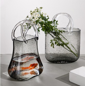 Creative Popular Handbag <strong>Bag</strong> Shape Ins Style Bubble <strong>Glass</strong> <strong>Vase</strong> for Bedroom Living Room Shop Cafe Home Decor - Product Image 2