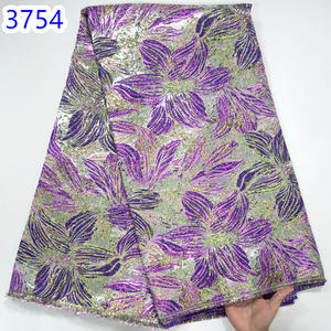 Tissu de dentelle africaine 2023 Tissu de dentelle brocart jacquard doré français de haute qualité pour robes de soirée élégantes nigérianes 3754 - Product Image 5