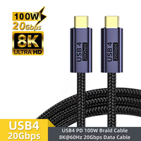 Câble USB4 USB-C Thunderbolt 4 3 avec vidéo 8K 60Hz, 20 Gbps, 20V 5A PD 100W, charge rapide pour PS5, Nintendo Switch, MacBook Pro