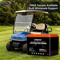 12V 100Ah LiFePO4 Baterai Lithium Isi Ulang dengan Pengosongan Daya Rendah untuk Golf Cart, Motor Trolling, Marine, RV, Solar, Cadangan Daya Rumah, Bluetooth, Pemanas