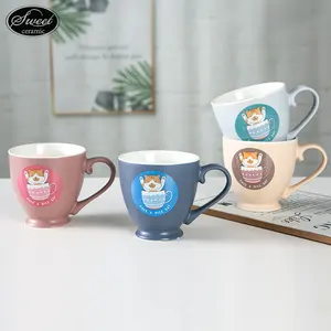 420ml Glass Coffee Mug With Gold Rim And Fancy Design factory in china