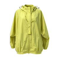 Veste de protection solaire à capuche vert lime pour femmes, 100% polyester, fermeture éclair intégrale, fabricant OEM ODM, vente en gros d'usine