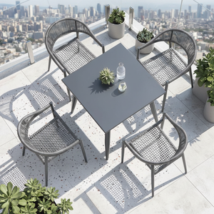 Juego de Comedor de Ratán Ligero para Exteriores, Directo de Fábrica, para Cafetería y Hotel, Sillas y Mesa de <span class=keywords><strong>Bistro</strong></span> para Cafetería, Tienda de Té con Leche, Uso en Terraza - Product Image 5