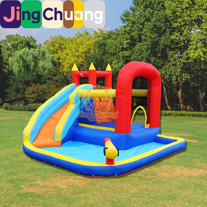 Castillo Inflable Infantil, Trampolín Doméstico con Tobogán de Agua, Castillo Inflable para Interiores y Exteriores, Parque Acuático, Juguetes de Trampolín - Product Image 1