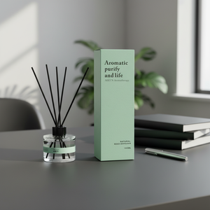 Aikun Gift Company Low MOQ 3 Day Sample 7 Day Ship Any Scent Lasting 100ML Sticker Clear Bottle Green Box Reed <b>Diffuser</b> Set - Product Image 1