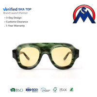 Gafas de Sol Unisex con Montura Gruesa y Protección UV400, Estilo Vintage, Polarizadas, de Acetato, Protección UV Total, Venta al Por Mayor