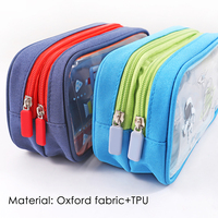 Foska – Trousse à crayons transparente en tissu Oxford holographique coloré de bonne qualité, étui à crayons scolaire brillant et imperméable en TPU