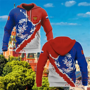 Fitspi russie emblème National Camo 3d impression graphique sweats russe Camouflage sweats à capuche hommes décontracté sport pulls pistes - Product Image 2