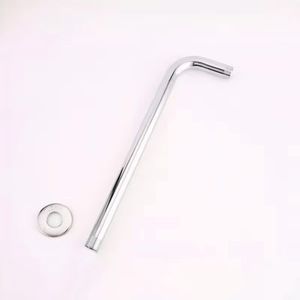 Prix de gros Pomme de douche ronde en acier inoxydable chromée Bras de douche mural avec tube fixe-Accessoire de robinet de salle de bain - Product Image 4