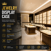 Vitrine de présentation de bijoux avec porte latérale en verre pour magasin de bijoux en or