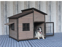 Cage pour animaux de compagnie haut de gamme en bois massif, moderne, résistante aux intempéries, pour chiens et chats de grande taille, facile à assembler