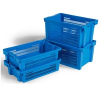 Caisses de rangement empilables et emboîtables en plastique écologique pour boulangerie et fruits/légumes, plateaux PP personnalisés, bacs jetables