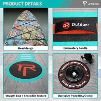 Planche à pagaie gonflable JTRDA 11' avec motif floral, pour la navigation sur les lacs et les rivières, capacité de 150 kg, accessoires inclus