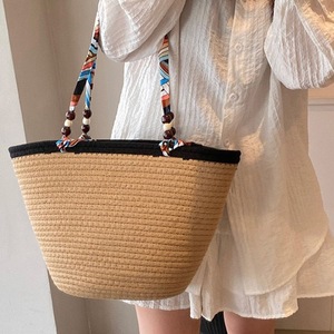 New woven tote <b>bag</b>, commuter <b>straw</b> <b>bag</b>, handbag, large capacity shoulder <b>bag</b>, women's <b>bag</b>, beach tote <b>bag</b> - Product Image 3