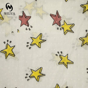 Printemps été enfants enfants étoile poisson motif Design uni Voile imprimé Plumeti coton <span class=keywords><strong>blanc</strong></span> coupe fleur tissu pour robe - Product Image 4
