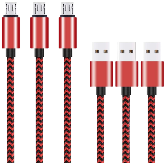High Quality 2.0 Micro USB Cable Fast Charging 3A for Android & IOS Earphone Use 1m-3m PVC/Nylon Braid
