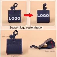 Distributeur portable de sacs à déjections canines en cuir, support de sacs à déjections pour animaux de compagnie d'extérieur avec logo personnalisé, pochette pliable pour sacs à déjections pour la promenade