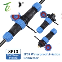 Connecteur étanche IP68 SP13 (écrou/bride/connexion) – Connecteurs de câble à 2/3/4/5/6/7/9 broches, ensemble de fiches et prises d'aviation, type soudable