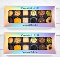 Boîte rigide sur mesure avec fenêtre découpée pour l'emballage de macarons, biscuits, chewing-gums et gelées (carton ondulé recyclable)