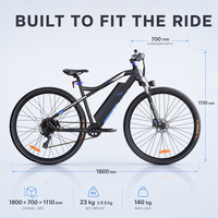 Vélo de montagne électrique en aluminium sans balais 250W, livraison rapide en Europe, batterie lithium 36V 13Ah, 9 vitesses, transmission arrière, suspension avant