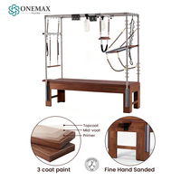 Lit de Pilates Cadillac ONEMAX en bois de noyer robuste, taille complète, table trapèze réglable, cadre en acier inoxydable, accessoires complets