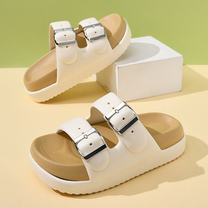 Sandalias Birken de Moda para Mujer, con Plataforma, Casuales, Suaves, Antideslizantes, con Suela de EVA, en Blanco, Negro, Rosa, Marrón, Punta Redonda - Product Image 1