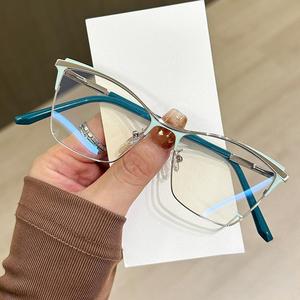 New Design Colorful <strong>Women</strong> Spectacles Frame Double Color Metal Frame Anti Blue Light Glasses Optical <strong>Prescription</strong> <strong>Eyeglasses</strong>