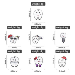 Divertente dente cartone animato spille spazzolino da denti per proteggere lo smalto dei denti spille zaino accessori per vestiti gioielli distintivo risvolto - Product Image 6