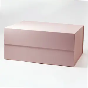 A Gift Box Bulk A3 Deep Flat Packing Big Size Pink Magnetic Gift Mailer Box With Ribbon