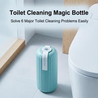 Pembersih Toilet Otomatis Botol Masukkan ke Tangki 2500 Siraman 4 Bulan Pelepasan Lambat Penghilang Kerak dan Pengharum Toilet 6 in 1