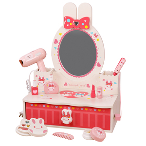 Table de toilette en bois pour enfants, petit lapin blanc, jouets de <span class=keywords><strong>maquillage</strong></span>, <span class=keywords><strong>jeu</strong></span> de simulation de <span class=keywords><strong>maquillage</strong></span>, petite princesse, ensemble de jouets de <span class=keywords><strong>maquillage</strong></span> - Product Image 6
