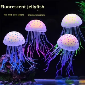 ของตกแต่งตู้ปลา ซิลิโคนนิ่ม รูปประภาคาร ทะเล พระจันทร์ แมงกะพรุน ลอยน้ำ โปร่งใส เรืองแสง - Product Image 2