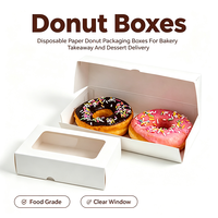 Boîtes à donuts personnalisées avec logo, emballages en papier pour donuts, boîtes d'emballage pour boulangerie, livraison de desserts à emporter