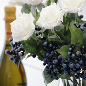 E07493 Décoration de mariage Berry Fruit rouge Fruit artificiel Myrtille 3 branches Berry artificiel pour accessoires de fleurs artificielles - Product Image 4