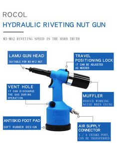 Hoàn toàn <span class=keywords><strong>t</strong></span>ự động towmax M8 khoan khí nén công cụ không khí mù đinh <span class=keywords><strong>t</strong></span>án Nut Súng M12 không khí thủy lực cho rocol sert tay riveter - Product Image 6