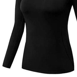 Low MOQ Latest <b>Design</b> Premium Women's <b>Compression</b> <b>Shirts</b> with <b>Custom</b> Logo High Quality Spandex/Polyester Quick Dry Eco-Friendly - Product Image 6