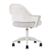 Chaise de bureau ergonomique moderne, chaise de bureau en tissu avec cadre en plastique blanc, chaise pivotante réglable pour l'étude à domicile