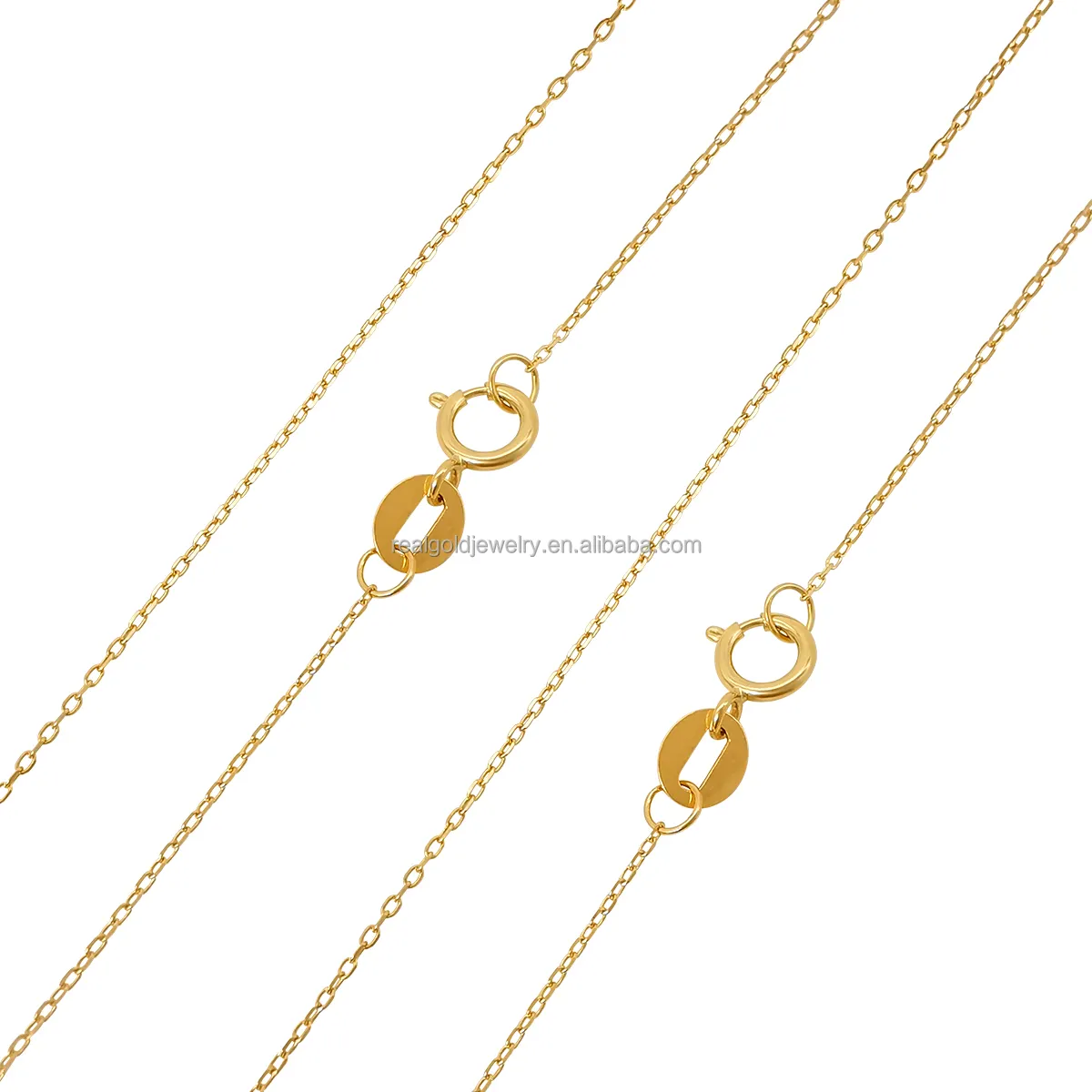 Fine Jewelry Necklace Chain 18K Solid Gold Cross Chain Women Jewelry 18k Yellow Gold Chinese Gold Necklace