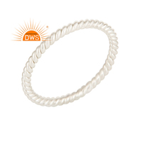 Handmade Art Deco Solid 925 Sterling Silver Women's Fashion Band Ring Plain Silver Jewelry Wholesale