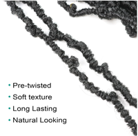 Extensions de cheveux au crochet pré-bouclées de 12 pouces, style Butterfly Locs, effet vieilli, doux, pour tresses, pour femmes noires, couleurs 1B/BUG/30, vente en gros