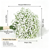 6Pcs Bunga Gypsophila Putih Plastik Realistis Alami Sentuhan Nyata Buket Bunga Buatan 21'' |   Pernikahan Massal Bayi