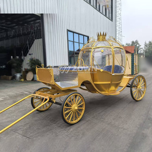 Chariot de luxe en métal en forme de citrouille avec couvercle transparent pour les visites touristiques et les expositions événementielles - Product Image 1