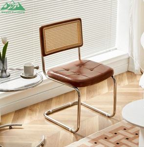 <span class=keywords><strong>Silla</strong></span> de Comedor Wayon Estilo <span class=keywords><strong>Cesca</strong></span> Moderno de Mediados de Siglo, Acero Inoxidable, Cuero PU Marrón - Product Image 2