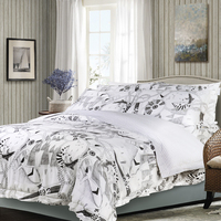 Housse de couette en coton pur, ensemble de literie imprimé, drap de lit personnalisé 100% coton, ensemble de lit 6 pièces