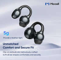 Miccell écouteurs à pince TWS casques de sport de jeu à faible latence écouteurs à conduction osseuse sans fil Ows oreille ouverte Tws écouteurs
