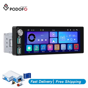 วิทยุติดรถยนต์ Podofo ขนาด 6.86 นิ้ว 1 Din เครื่องเล่นมัลติมีเดีย MP5 รองรับ BT FM/AM Wireless CarPlay&Auto Radio DAB Radio รุ่น 8035 - Product Image 1